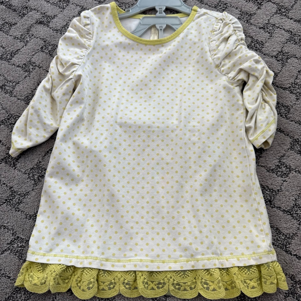 Matilda Jane Girls' Polka Dot shirt with Lace Trim